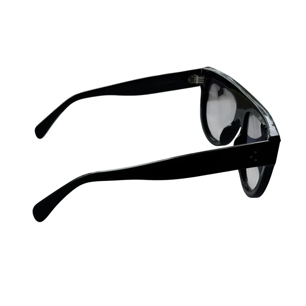Celine Sunglasses Black Studded Aviator Flat Top Shield Made in Italy